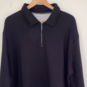 NWT Shaquille ÔNeal XLG black cotton blend quarter zip sweatshirt Sz 2XLT